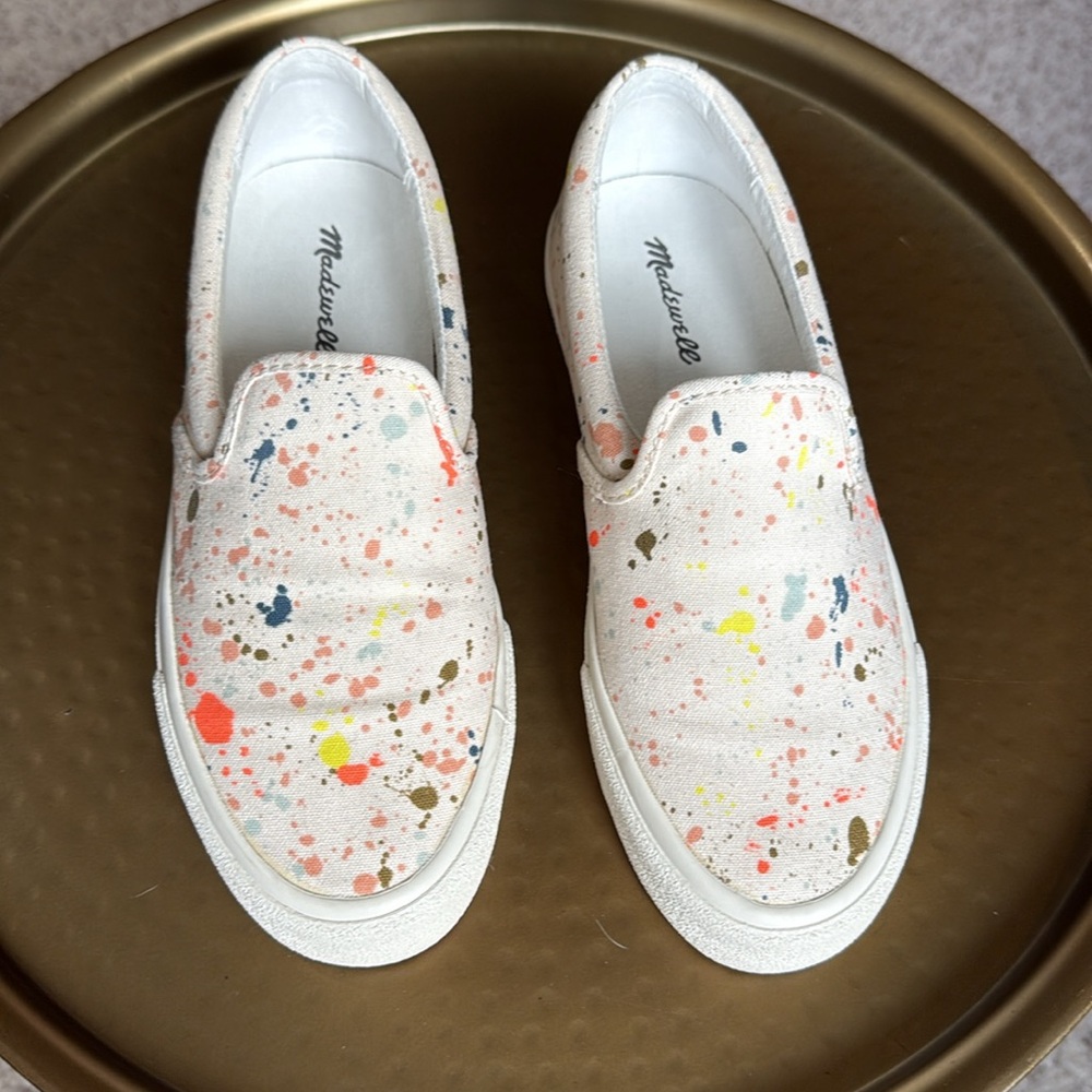 Madewell Sidewalk Slip-On Sneakers in Paint Spattered Recycled Canvas - Picture 6 of 15